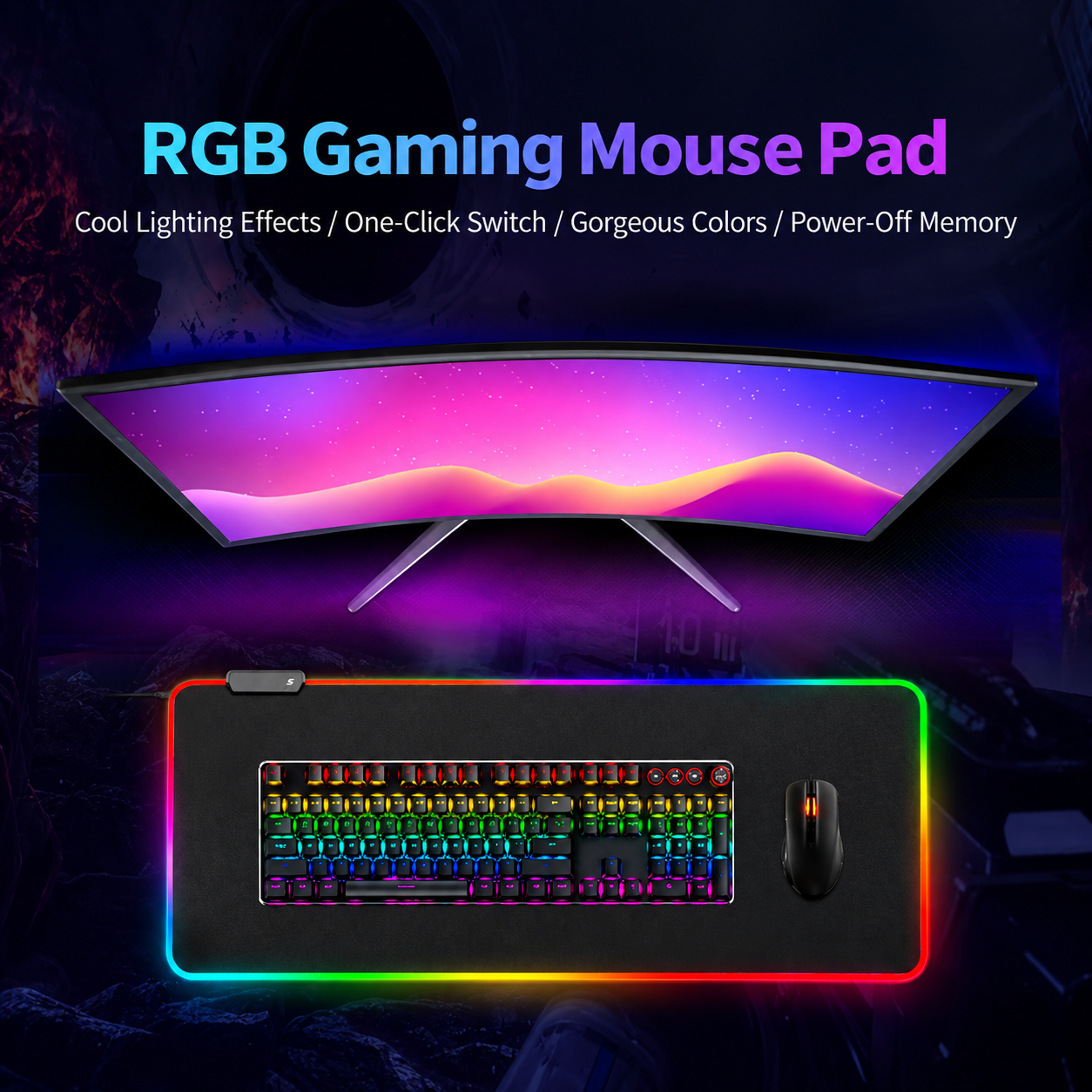 900×400mm RGB Gaming Mouse Pad – 4mm Waterproof Extended Desk Mat