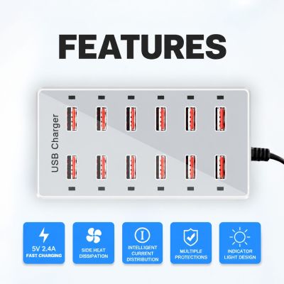 60W 10-Port USB Charging Station – YC-A6