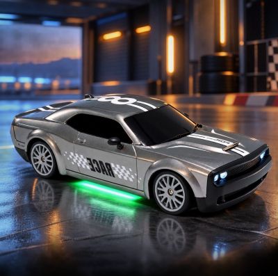Dodge Challenger SRT Hellcat App-Controlled 4WD RC Drift Car (1:20 Scale) with LED Underglow