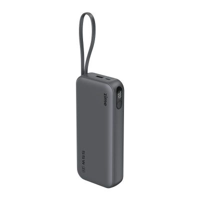 ZIME Z1 55W Super Fast Charging Power Bank 20000mAh with Built-in Cable & Digital Display (Grey Color)