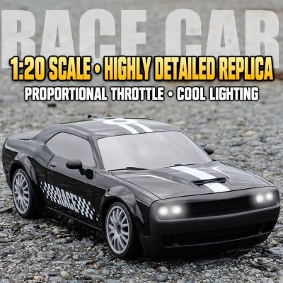 Dodge Challenger SRT Hellcat App-Controlled 4WD RC Drift Car (1:20 Scale) with LED Underglow