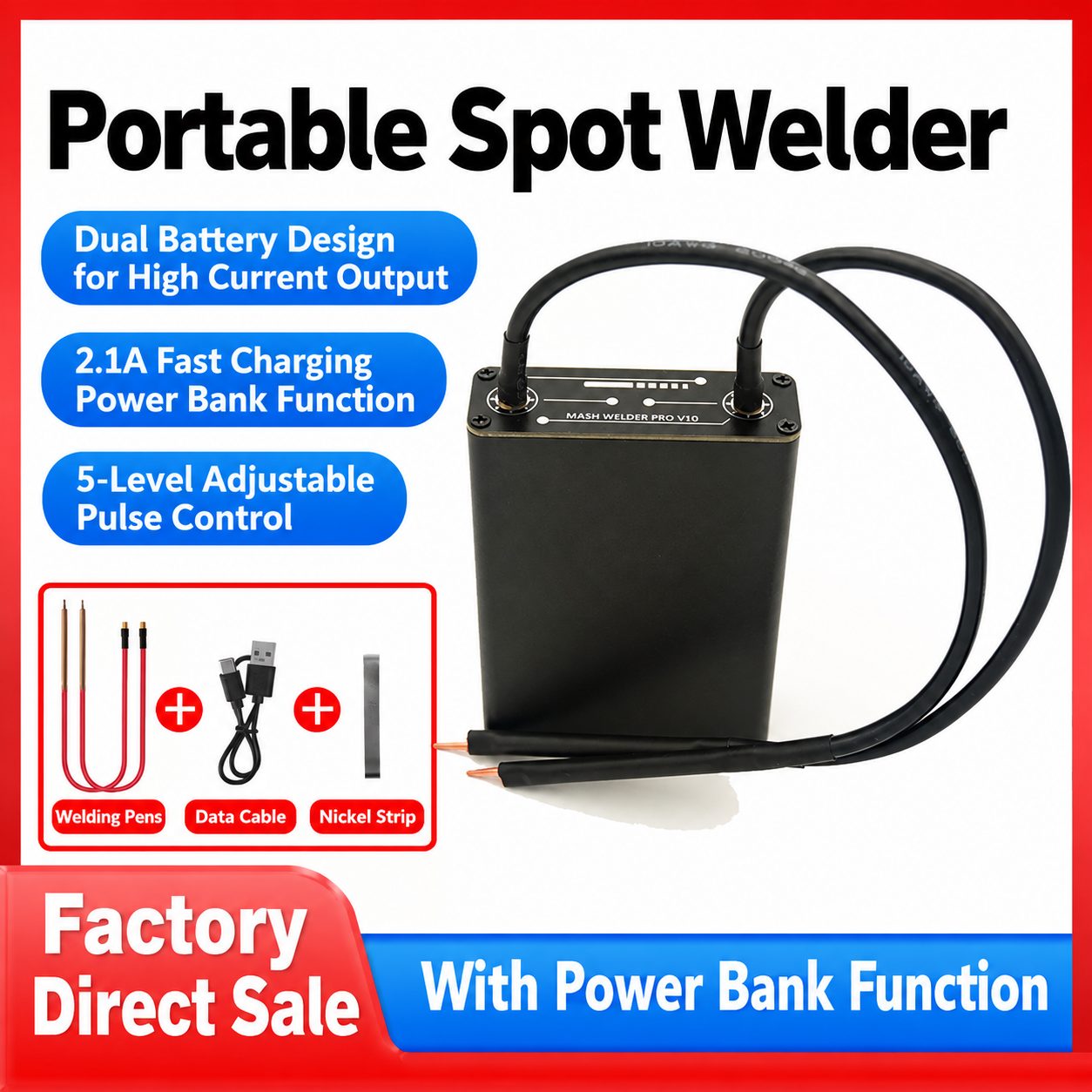 Portable Battery Spot Welder – 5000mAh, 650A High-Power Welding Machine