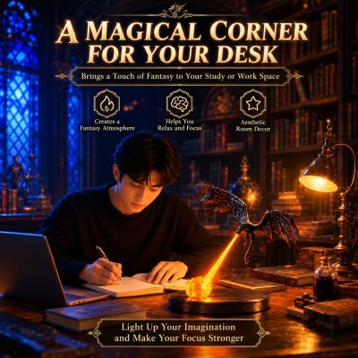 Dragon Breath Flying Dragon Lamp – USB-Controlled Flame Night Light
