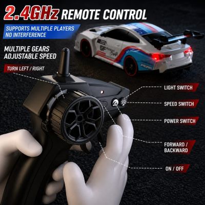 BMW M4 1:24 Scale 4WD Drift RC Car – 2.4GHz Remote Control Racing Car with LED Lights — Best Selling (view 2)