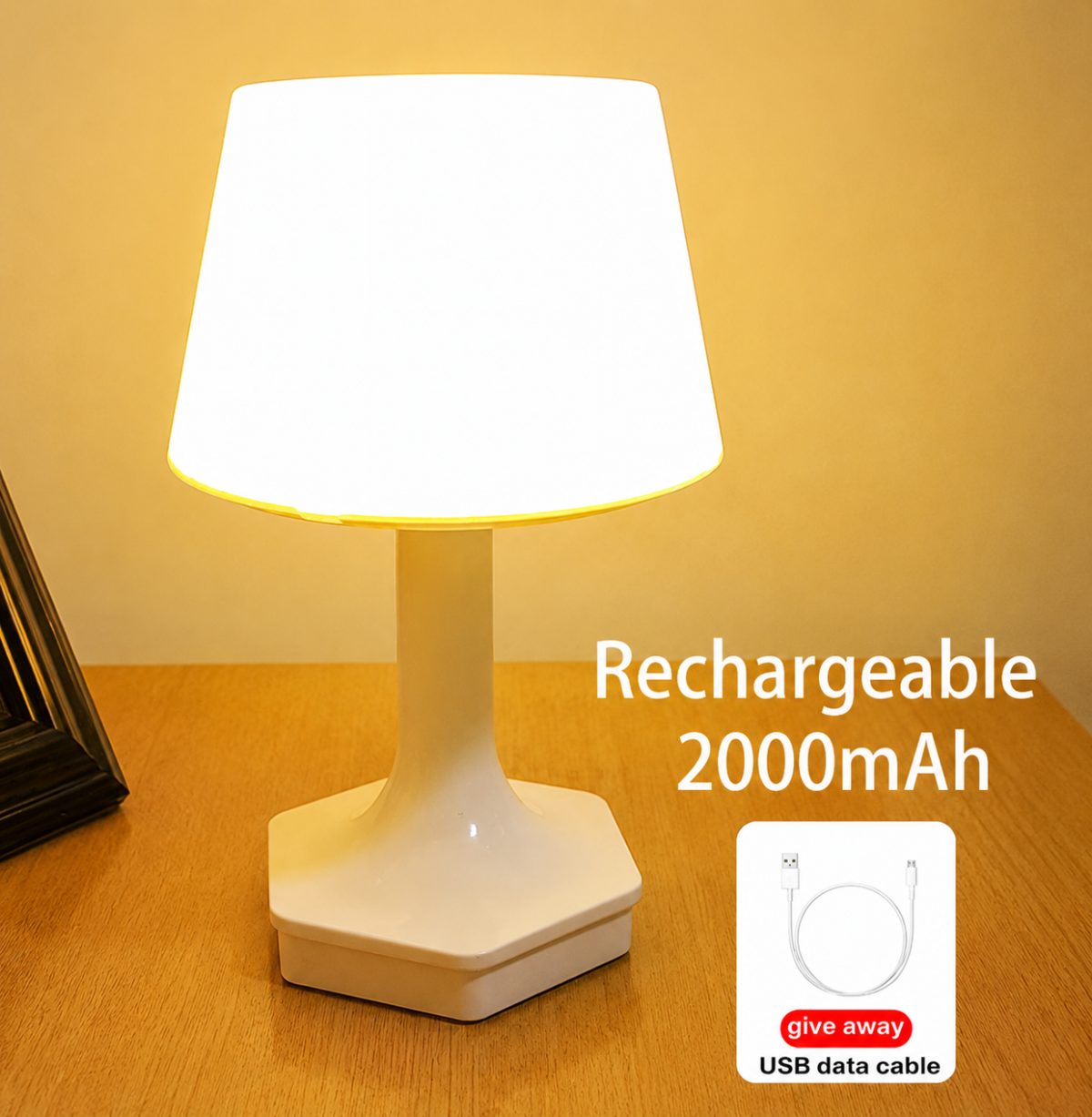 Rechargeable Bedside Lamp Eye Care For Bedroom Decoration Table Lamp — Lighting & Lamps