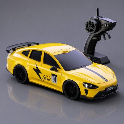 Xiaomi SU7 Style 1:24 Scale 4WD Drift RC Car – Yellow Edition | 2.4GHz Remote Control Racing Car