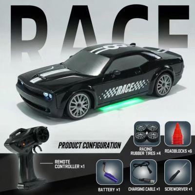 Dodge Challenger SRT Hellcat App-Controlled 4WD RC Drift Car (1:20 Scale) with LED Underglow