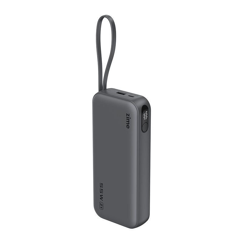 ZIME Z1 55W Super Fast Charging Power Bank 20000mAh with Built-in Cable & Digital Display (Grey Color)
