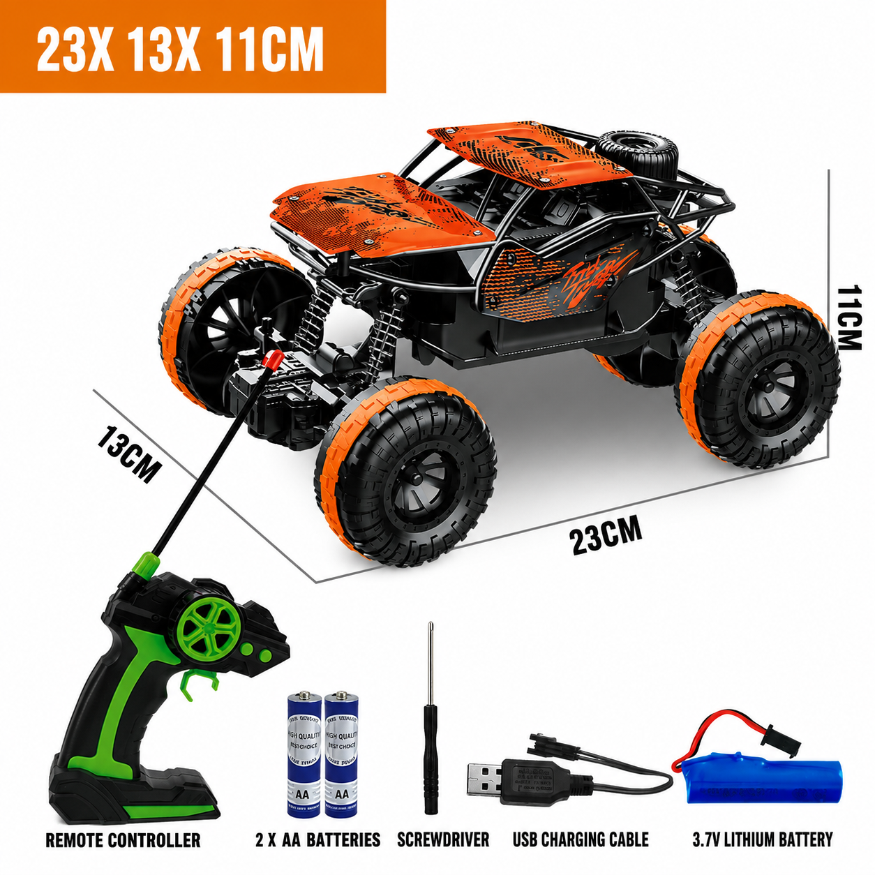 2WD Alloy Off-Road Rock Crawler RC Car – Rechargeable Remote Control Climbing Car - Image 4